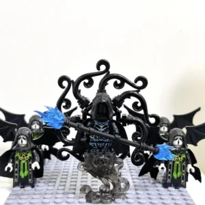 Minifigure – dark lord evil sorcerer king Abyssal Chakravartin blue and 4 acolytes cultists guardians (LEGO Alternative) Minifigure – dark lord evil sorcerer king Abyssal Chakravartin blue and 4 acolytes cultists guardians (LEGO Alternative)
