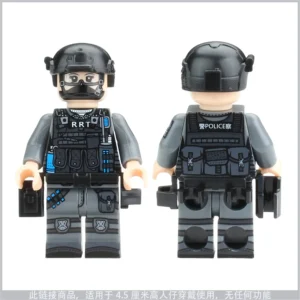 Minifigure – female police officer RRT Rapid Response Team (LEGO Alternative) Minifigure – female police officer RRT Rapid Response Team (LEGO Alternative)