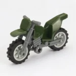 green and grey off road style motorcycle bikes - Custom Printed Brick Block Figure