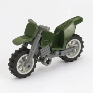 Minifigure – green and grey off road style motorcycle bikes (LEGO Alternative) Minifigure – green and grey off road style motorcycle bikes (LEGO Alternative)