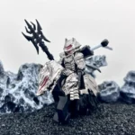 heavily armored knight warrior Guts on a warhorse - Custom Printed Brick Block Figure