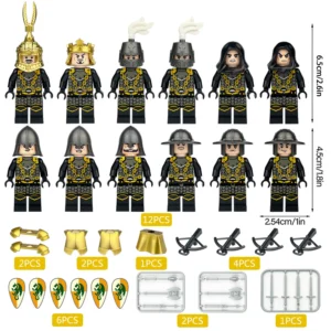 Minifigure – medieval knights and custom piece black yellow (LEGO Alternative) Minifigure – medieval knights and custom piece black yellow (LEGO Alternative)