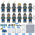 medieval knights and custom piece blue - Custom Printed Brick Block Figure