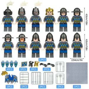 Minifigure – medieval knights and custom piece blue (LEGO Alternative) Minifigure – medieval knights and custom piece blue (LEGO Alternative)