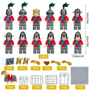 Minifigure – medieval knights and custom piece red (LEGO Alternative) 2 Minifigure – medieval knights and custom piece red (LEGO Alternative)