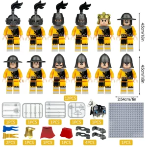 Minifigure – medieval knights and custom piece yellow (LEGO Alternative) Minifigure – medieval knights and custom piece yellow (LEGO Alternative)