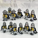 medieval knights or soldiers black - Custom Printed Brick Block Figure