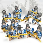 medieval knights or soldiers blue - Custom Printed Brick Block Figure