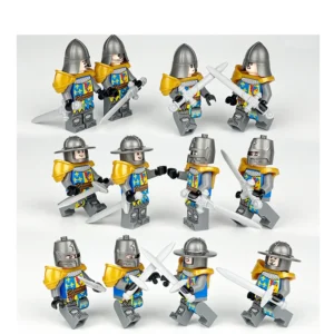 Minifigure – medieval knights or soldiers gold blue (LEGO Alternative) Minifigure – medieval knights or soldiers gold blue (LEGO Alternative)