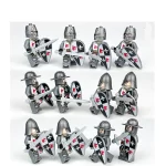 medieval knights or soldiers grey - Custom Printed Brick Block Figure