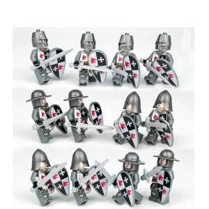 Minifigure – medieval knights or soldiers grey (LEGO Alternative) Minifigure – medieval knights or soldiers grey (LEGO Alternative)