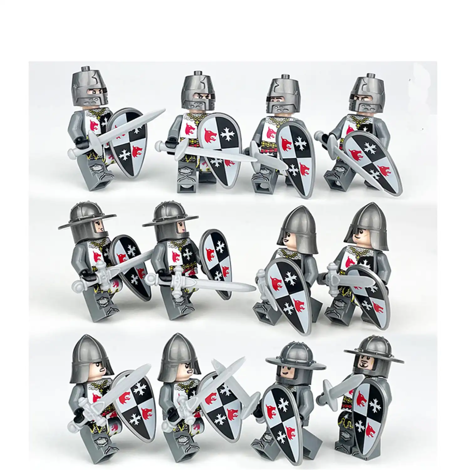 Minifigure – medieval knights or soldiers grey (LEGO Alternative) Minifigure – medieval knights or soldiers grey (LEGO Alternative)