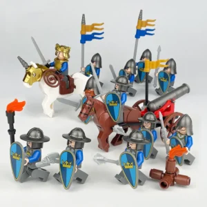 Minifigure – medieval knights with horses and a cannon carriage (LEGO Alternative) Minifigure – medieval knights with horses and a cannon carriage (LEGO Alternative)
