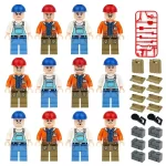 construction workers - Custom Printed Brick Block Figure