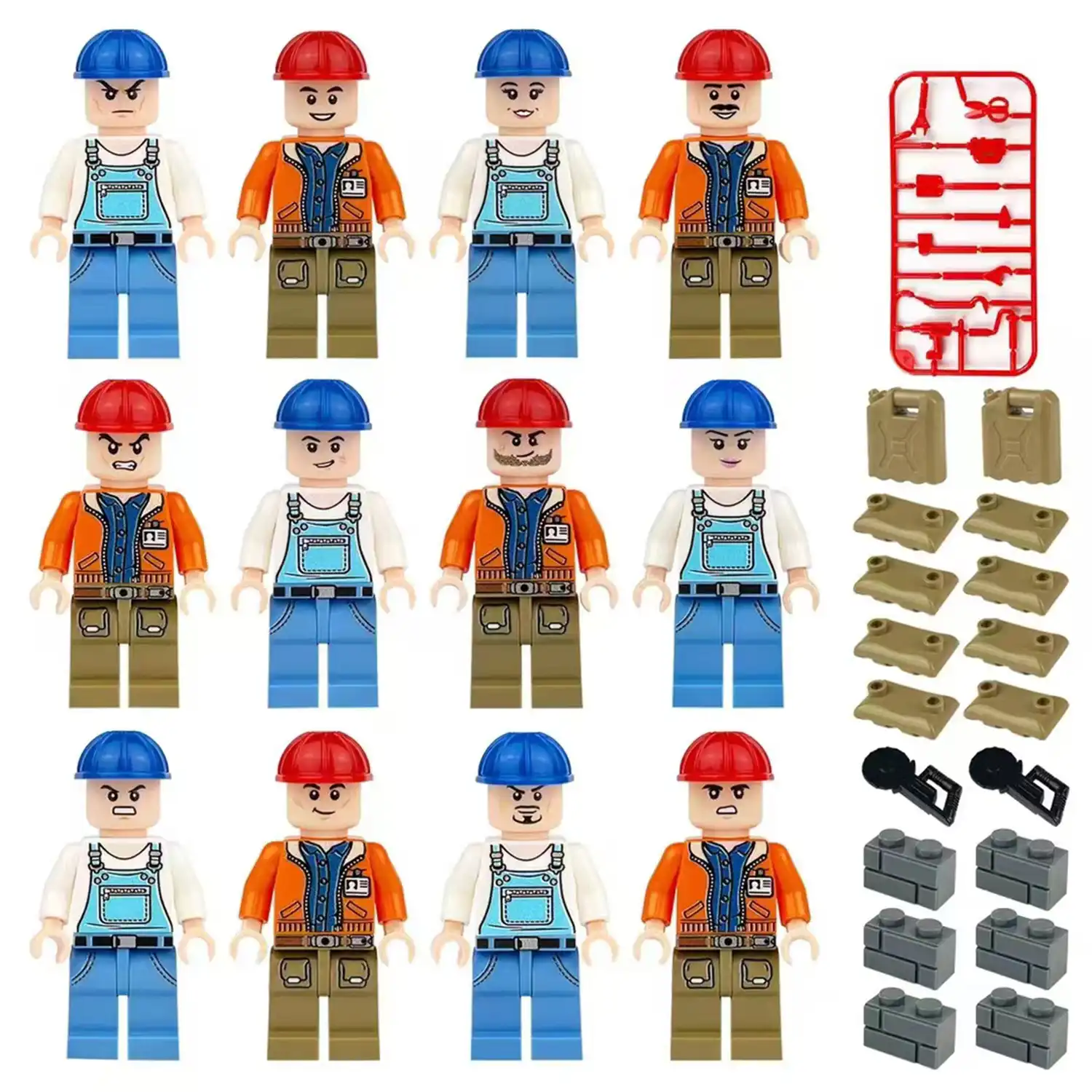 Minifigures – construction workers (LEGO Alternative) Minifigures – construction workers (LEGO Alternative)