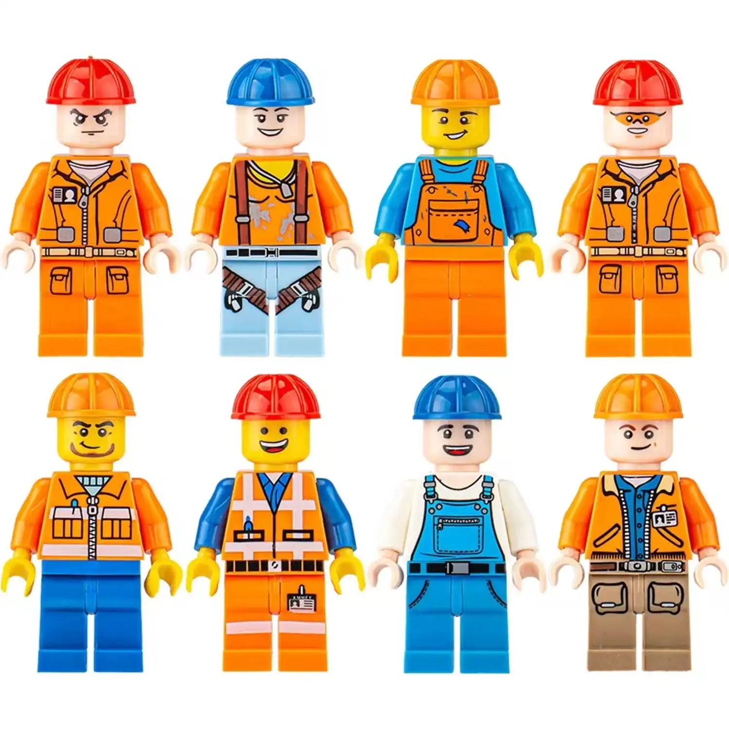 Minifigures – construction workers and engineers (LEGO Alternative) Minifigures – construction workers and engineers (LEGO Alternative)