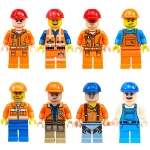 construction workers, engineers - Custom Printed Brick Block Figure