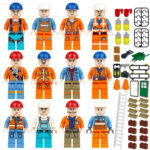 construction workers, engineers, or site laborers - Custom Printed Brick Block Figure