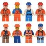 construction workers and engineering personnel - Custom Printed Brick Block Figure