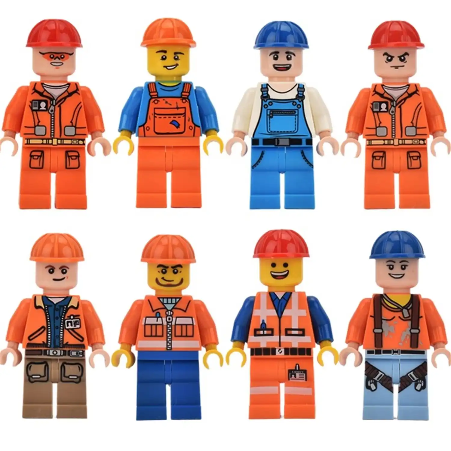 Minifigures – construction workers or engineering personnel (LEGO Alternative) Minifigures – construction workers or engineering personnel (LEGO Alternative)