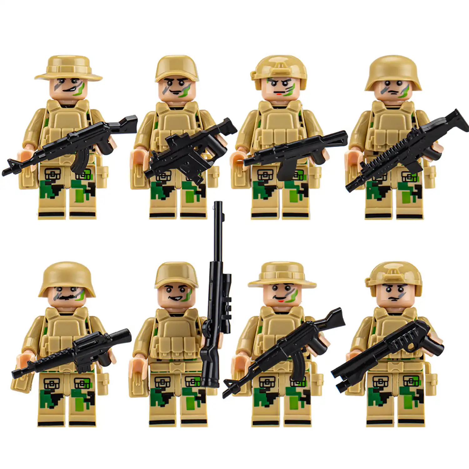 Minifigures – desert combat soldiers (LEGO Alternative) Minifigures – desert combat soldiers (LEGO Alternative)