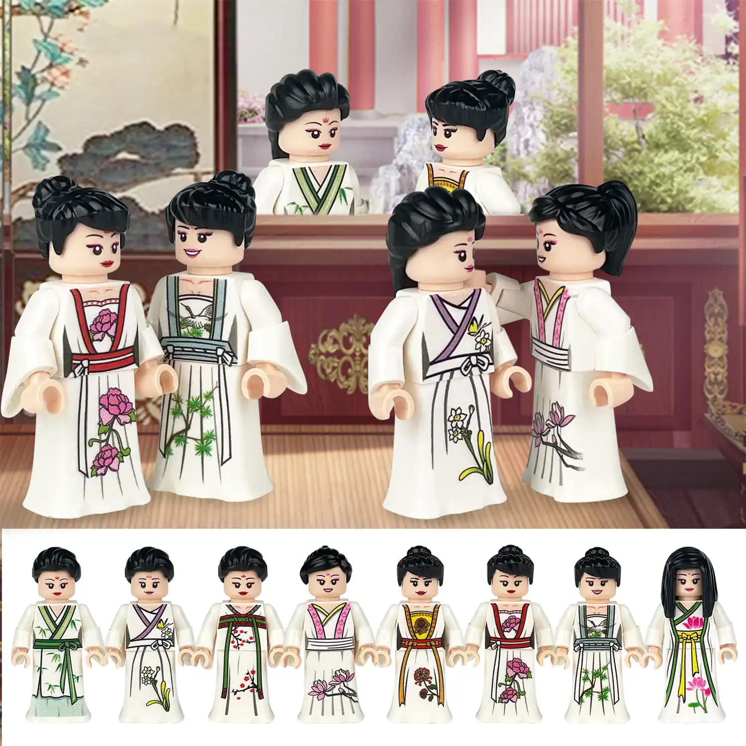 Minifigures – female dressed in elegant, traditional East Asian-style robes (LEGO Alternative) Minifigures – female dressed in elegant, traditional East Asian-style robes (LEGO Alternative)