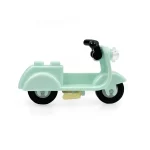 light green Motorcycle / Scooter / motorbike - Custom Printed Brick Block Figure