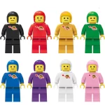 monochromatic classic space astronaut figures - Custom Printed Brick Block Figure