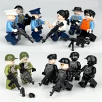 patrol police officers - Custom Printed Brick Block Figure