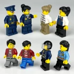 police and civilians people - Custom Printed Brick Block Figure