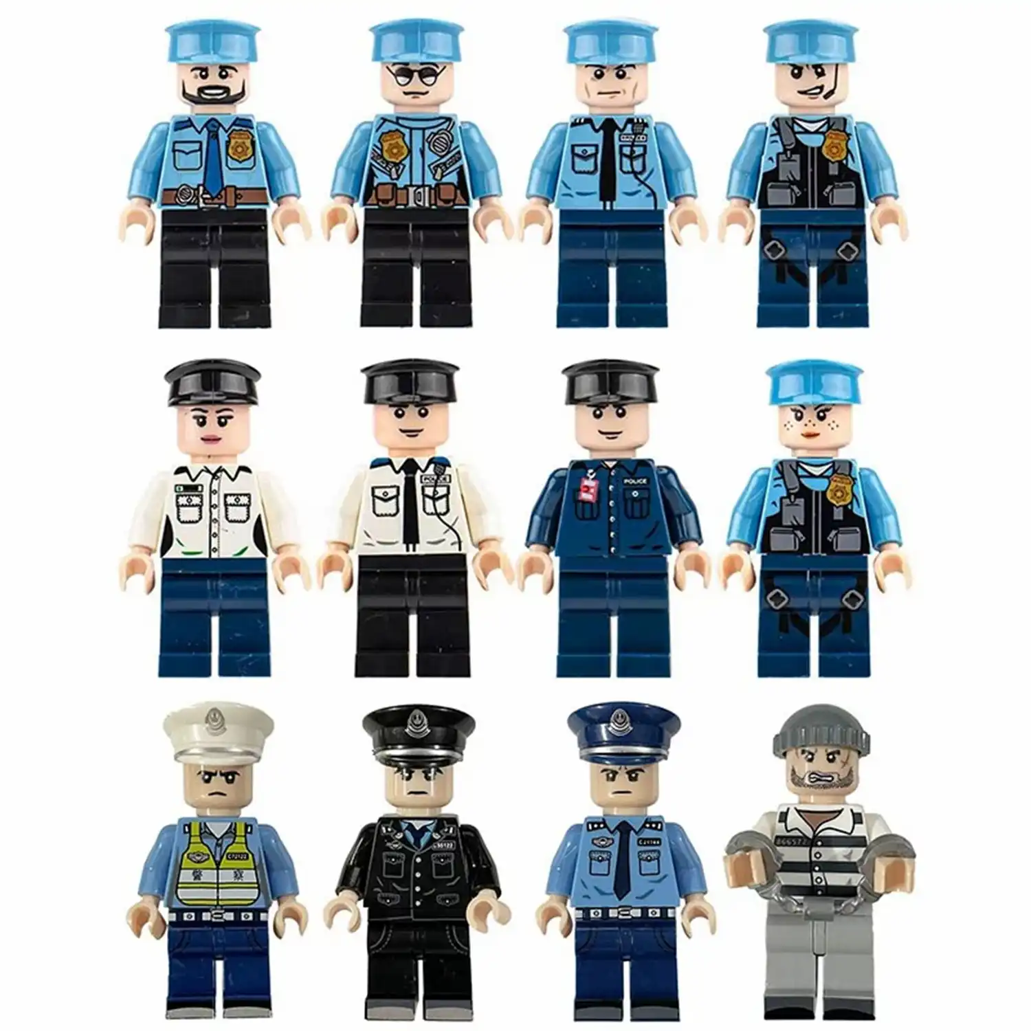Minifigures – police officer and prisoner (LEGO Alternative)