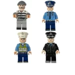 prisoner and 3 police officers - Custom Printed Brick Block Figure