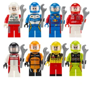 Minifigures – racing drivers and pit crew team (LEGO Alternative) Minifigures – racing drivers and pit crew team (LEGO Alternative)