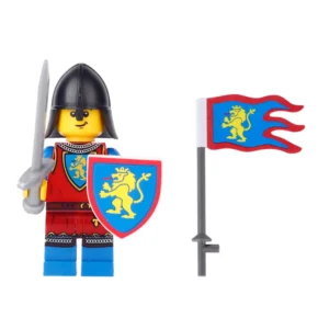 ah002-Minifigure – Lion Knight and a matching flag (LEGO Alternative) Minifigure – Lion Knight and a matching flag (LEGO Alternative)