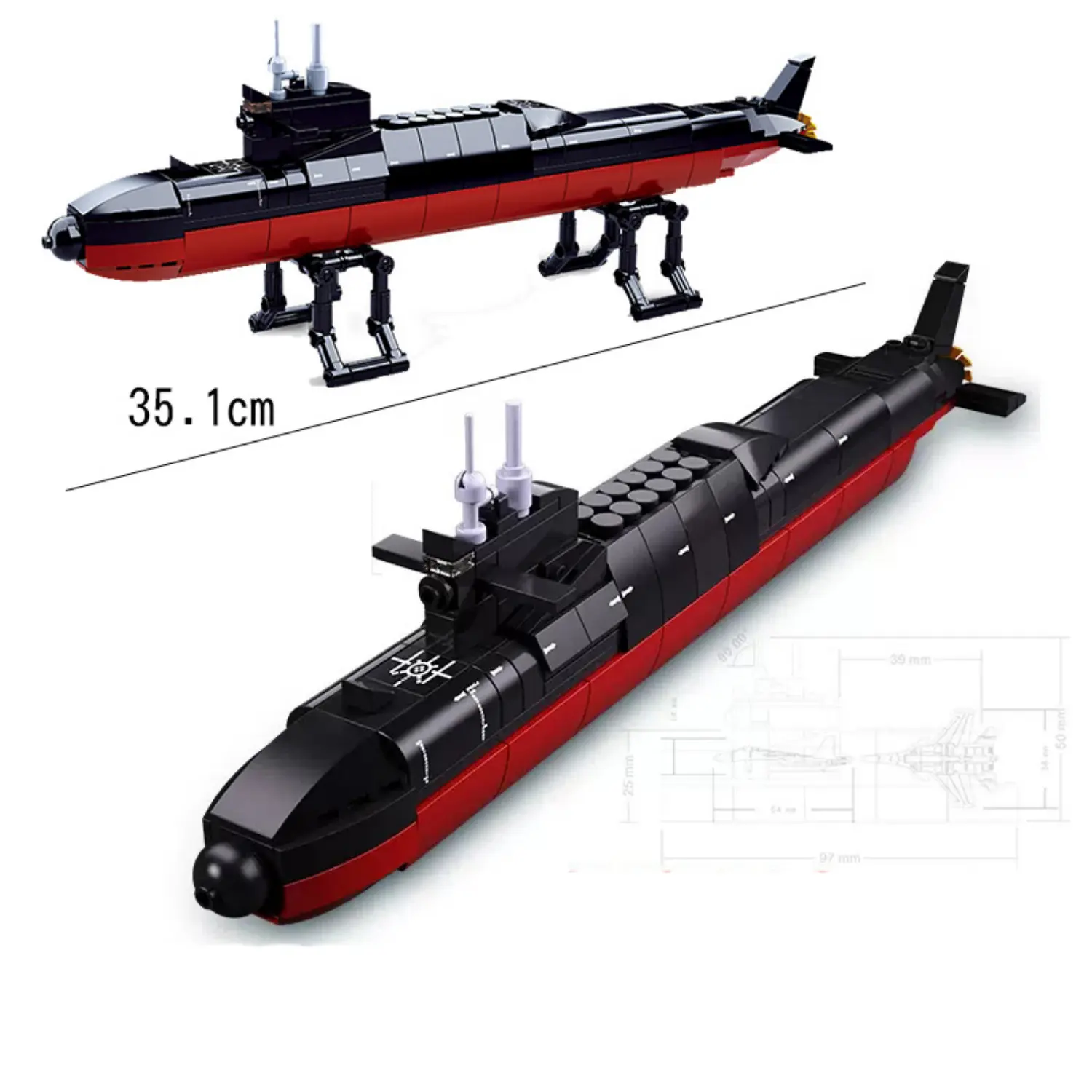Chinese submarine Changzheng 18 Type 094A (LEGO Alternative Bricks)