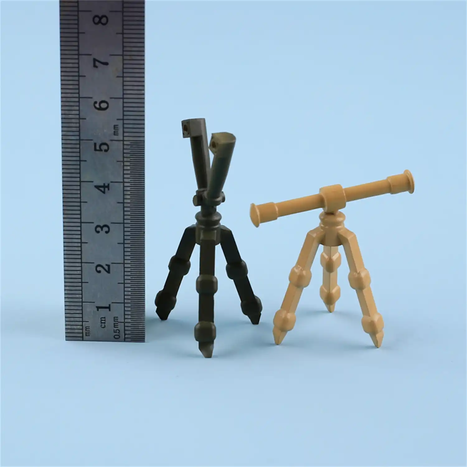 the size of Custom Piece Miniature – artillery telescope observation scope brown – 3D Print for LEGO Minifigure artillery telescope observation scope black - Custom 3D Printed Miniature Accessory Parts Pieces for Brick Block Figures