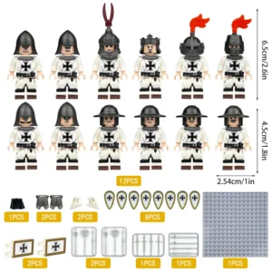 white Minifigure – medieval knights and custom piece (LEGO Alternative) Minifigure – medieval knights and custom piece (LEGO Alternative)
