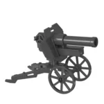 Japanese Type 92 Battalion Gun black - Custom 3D Printed Miniature Accessory Parts Pieces for Brick Block Figures