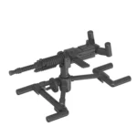 Japanese Type 92 tripod mounted Heavy Machine Gun black - Custom 3D Printed Miniature Accessory Parts Pieces for Brick Block Figures