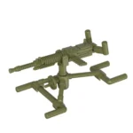 Japanese Type 92 tripod mounted Heavy Machine Gun olive green - Custom 3D Printed Miniature Accessory Parts Pieces for Brick Block Figures