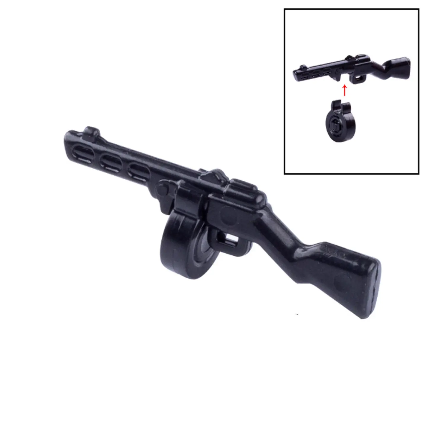 Custom Piece Miniature – PPSh-41 submachine gun with a detachable drum magazine – 3D Print for LEGO Minifigure Custom Piece Miniature – PPSh-41 submachine gun with a detachable drum magazine – 3D Print for LEGO Minifigure