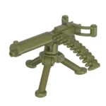 tripod mounted Browning M1917A1 heavy machine gun olive green - Custom 3D Printed Miniature Accessory Parts Pieces for Brick Block Figures