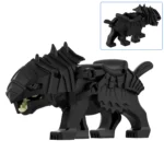 Armored Wolf Warg Black - Custom Printed Brick Block Figure