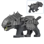Armored Wolf Warg Dark Grey - Custom Printed Brick Block Figure