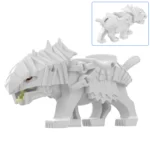 Armored Wolf Warg White - Custom Printed Brick Block Figure