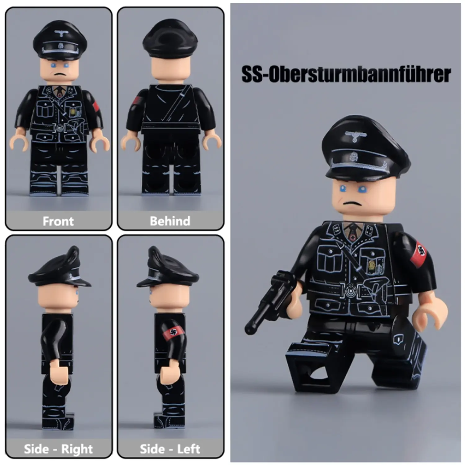 Minifigure – Nazi SS officer SS-Obersturmbannführer (LEGO Alternative) Minifigure – Nazi SS officer SS-Obersturmbannführer (LEGO Alternative)