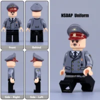 Minifigure - Adolf Hitler the Nazi Party (NSDAP) and dictator of Germany with grey uniform and hat (LEGO Compatible) (2) Minifigure - Adolf Hitler the Nazi Party (NSDAP) and dictator of Germany with grey uniform and hat (LEGO Compatible)