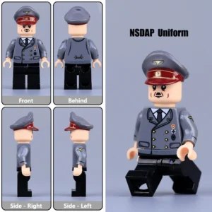 Minifigure - Adolf Hitler the Nazi Party (NSDAP) and dictator of Germany with grey uniform and hat (LEGO Compatible) (2) Minifigure - Adolf Hitler the Nazi Party (NSDAP) and dictator of Germany with grey uniform and hat (LEGO Compatible)