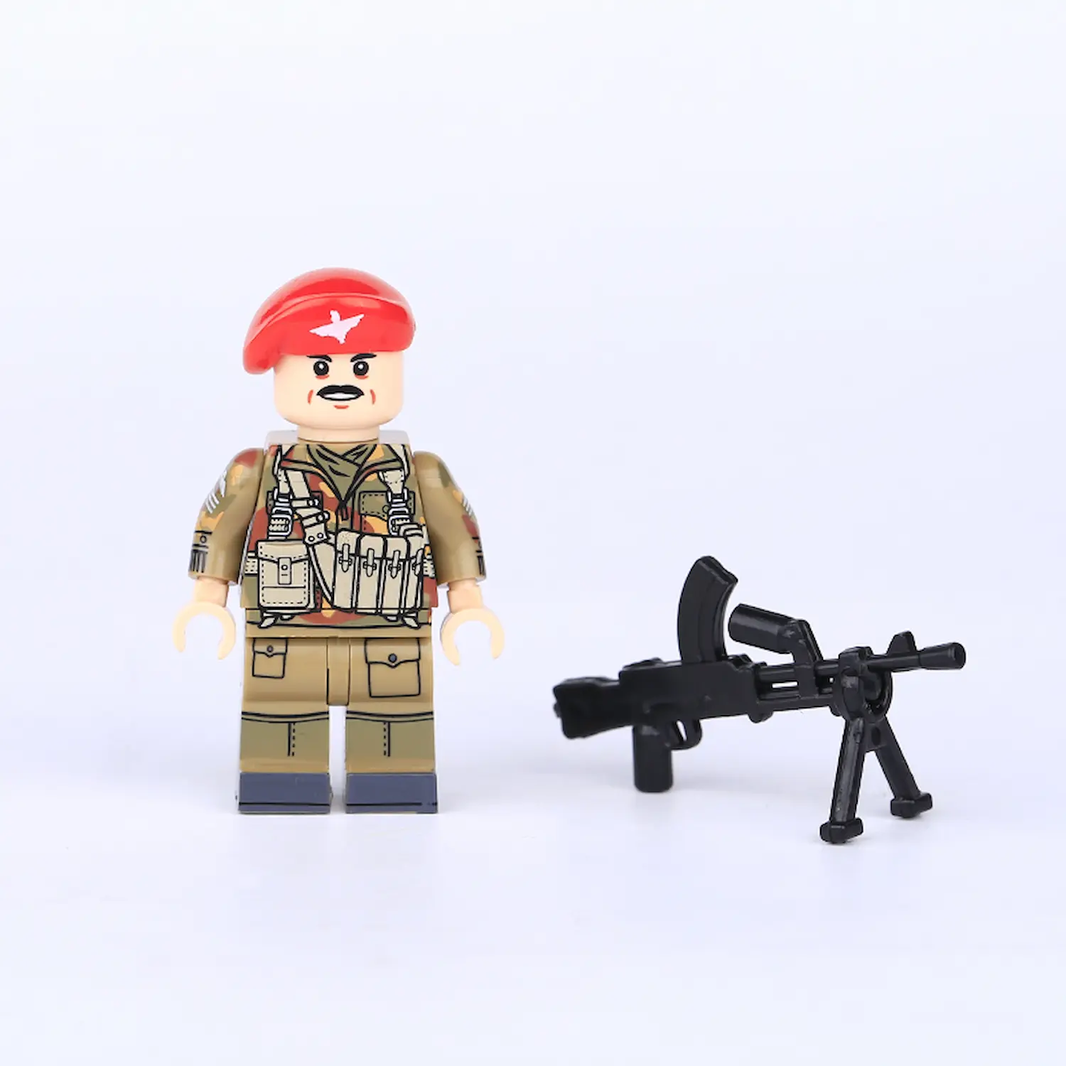 Minifigure - Sergeant in the British Parachute Regiment (LEGO Compatible) 2 Sergeant in the British Parachute Regiment - Custom Printed Brick Block Figure