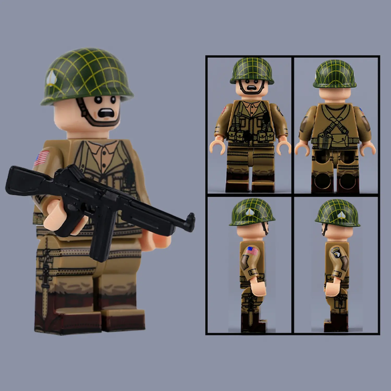 Minifigure - paratrooper from the United States Army's 101st Airborne Division Screaming Eagles (LEGO Compatible) Minifigure - paratrooper from the United States Army's 101st Airborne Division Screaming Eagles (LEGO Compatible)